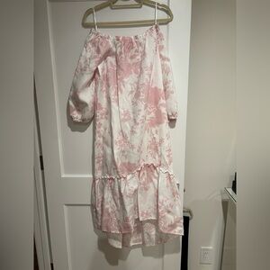 Saks Fifth Avenue Pink Floral Off-Shoulder Dress